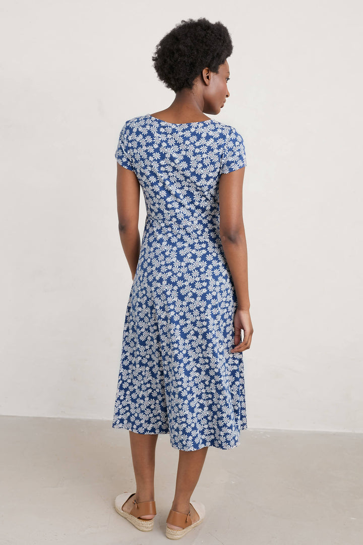 Seasalt Wild Bouquet Daisy Scatter Marine Blue Dress - Shirley Allum Boutique