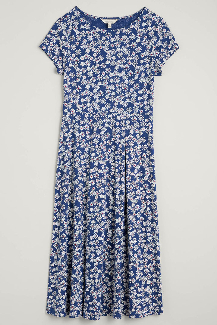 Seasalt Wild Bouquet Daisy Scatter Marine Blue Dress - Shirley Allum Boutique