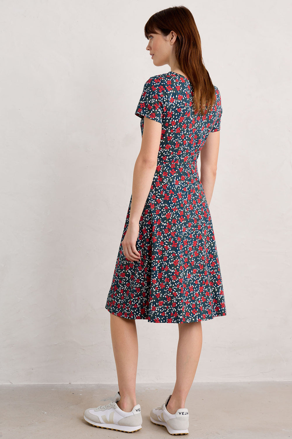 Seasalt WM24118 April Blue Reed Flower Raincloud Print Dress - Shirley Allum Boutique