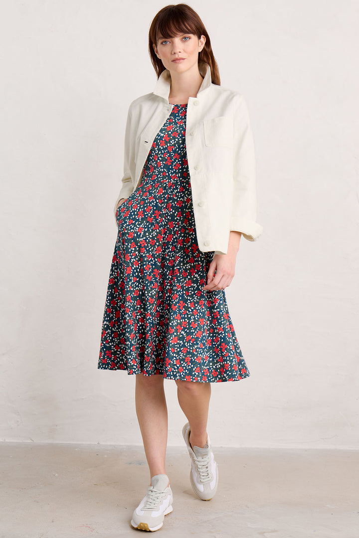 Seasalt WM24118 April Blue Reed Flower Raincloud Print Dress - Shirley Allum Boutique
