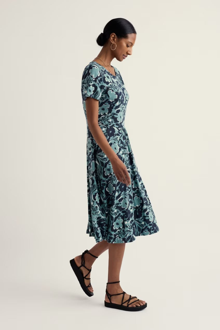 Seasalt WM24118R April Summer Shadows Sardine Short Sleeve Dress