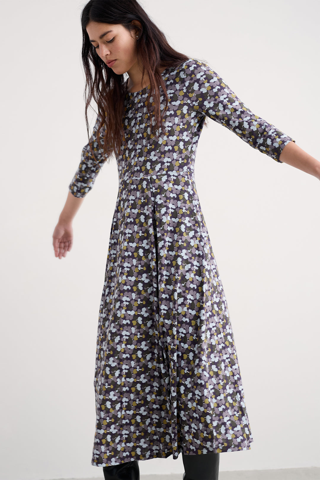 Seasalt WM27970 Veronica Dark Violet Collaged Anemone Dress