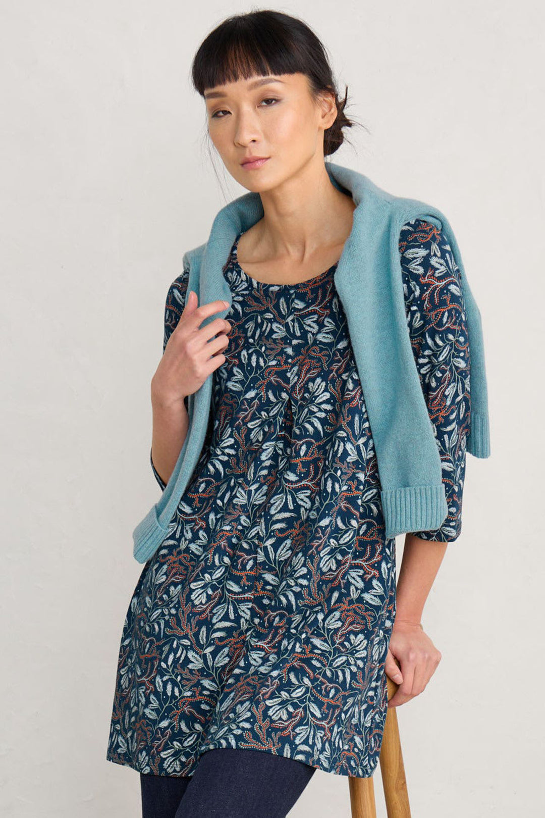 Seasalt WM29356-31250 Navy Flowering Reeds Raincloud Arusha Tunic - Shirley Allum Boutique