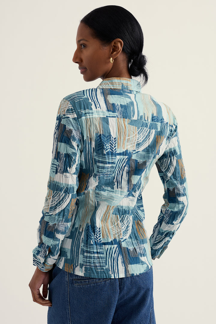 Seasalt WM29562-38211 Larissa Aerial Marks Blue Reflection Shirt