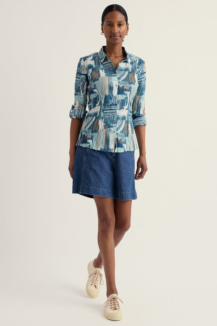 Seasalt WM29562-38211 Larissa Aerial Marks Blue Reflection Shirt