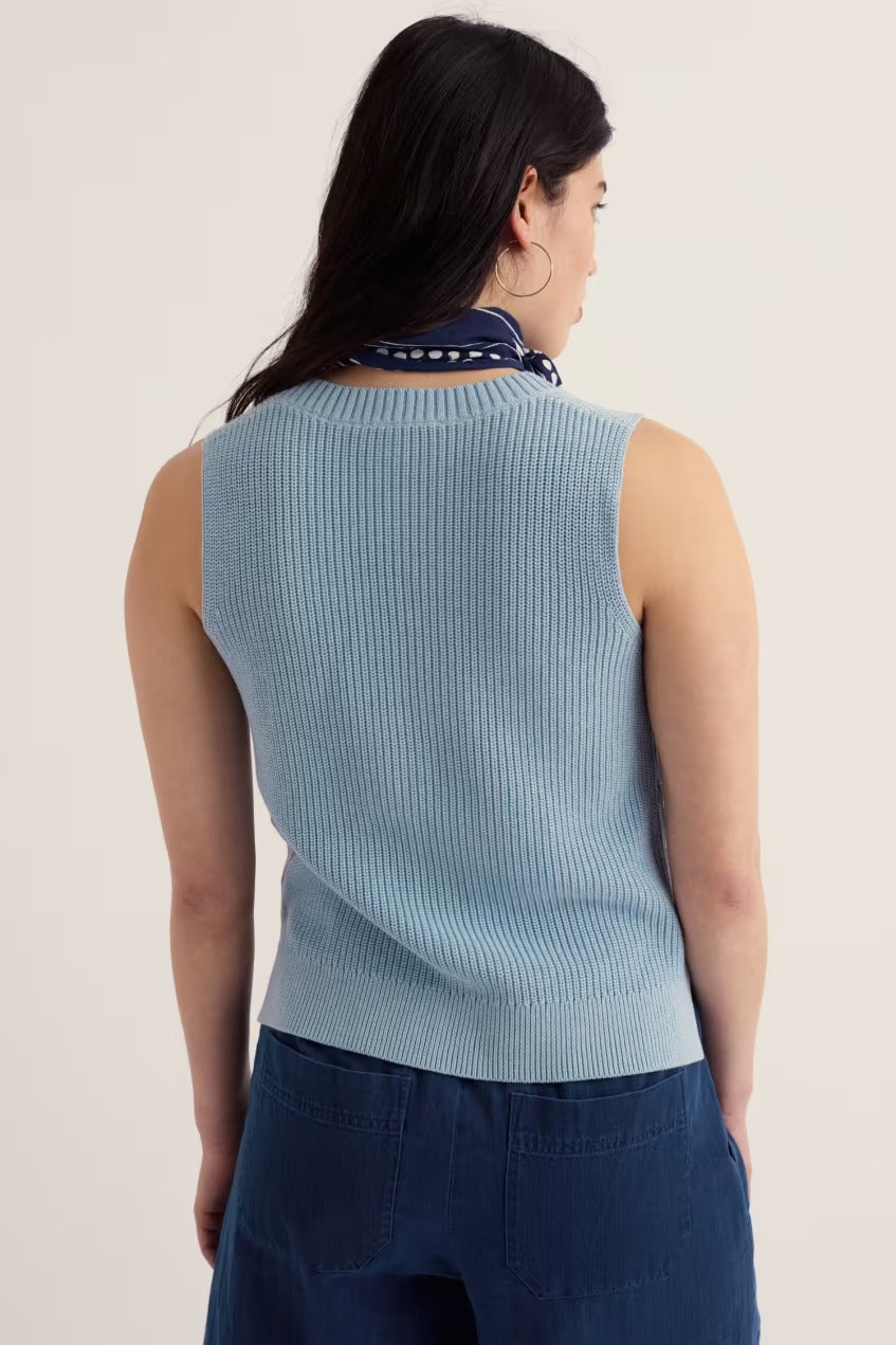 Seasalt WM31717-38039 Lookout Point Blue Fog Vest Jumper