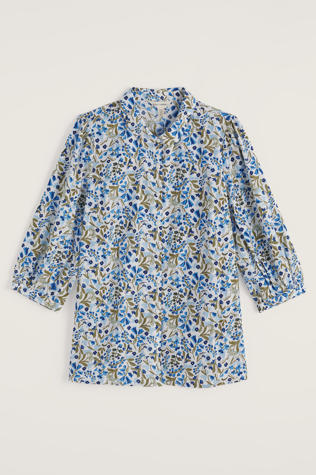 Seasalt WM32079-37220 Blue Hope Cottage Woodland Floral Chalk Blouse