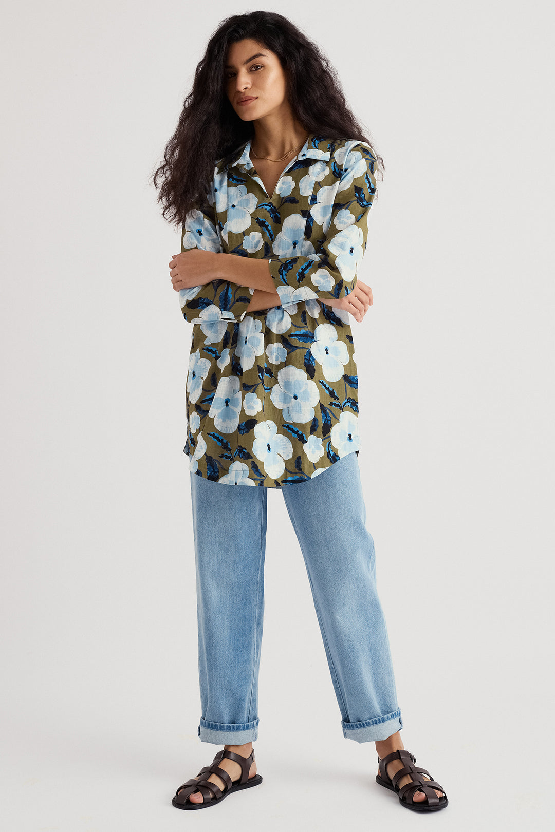 Seasalt WM32246-37225 Fal Water Spring Pansy Seagrass Tunic Top