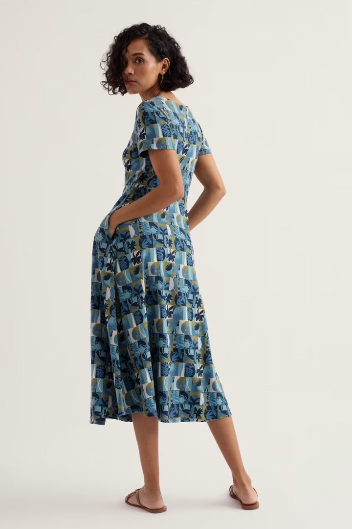 Seasalt WM32710R Veronica Floral Splice Sardine Short Sleeve Dress