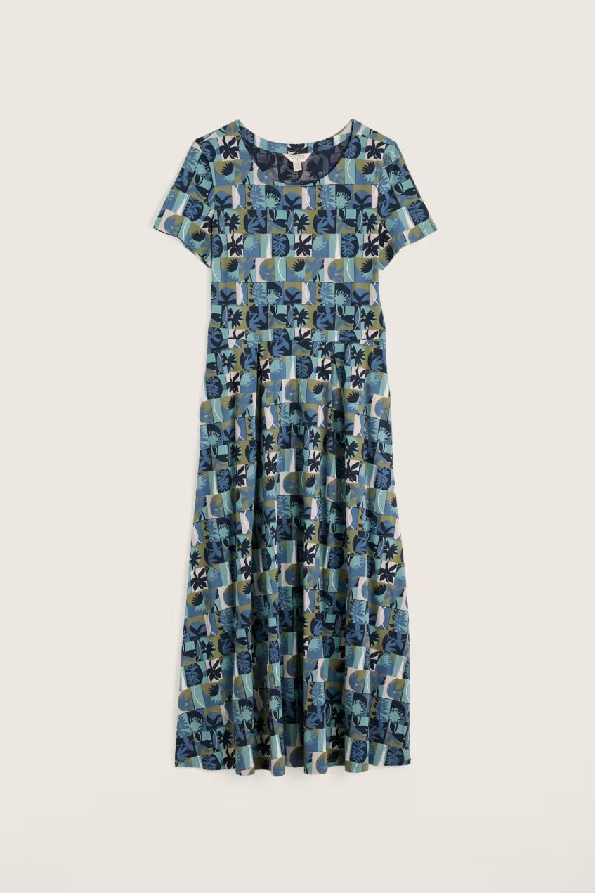 Seasalt WM32710R Veronica Floral Splice Sardine Short Sleeve Dress