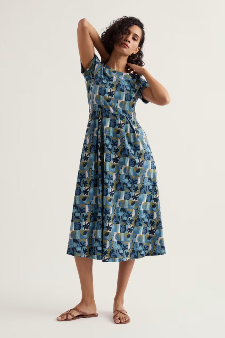 Seasalt WM32710R Veronica Floral Splice Sardine Short Sleeve Dress