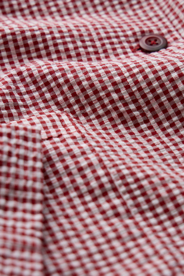 Seasalt WM34334R Carnon Downs Gingham Scarlet Red Jacket