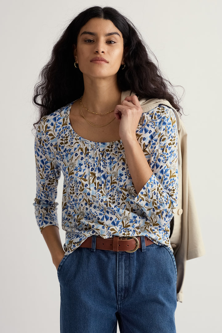 Seasalt WM355506-37220 Penhollow Woodland Floral Chalk Top