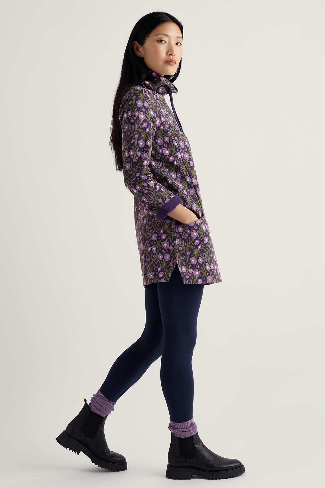 Seasalt WM37174 Blotted Anemone Dark Violet Formative Tunic