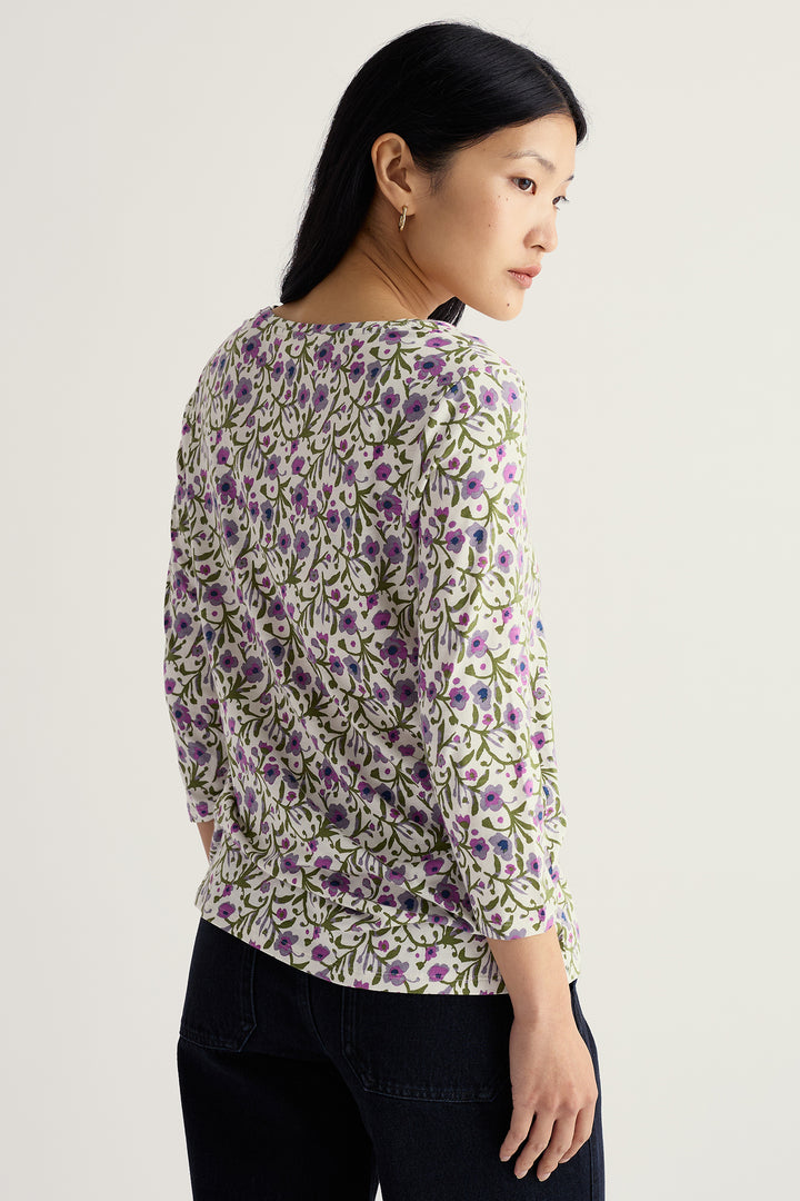 Seasalt WM38087R Blotted Anemone Chalk 3/4 Kellow Top