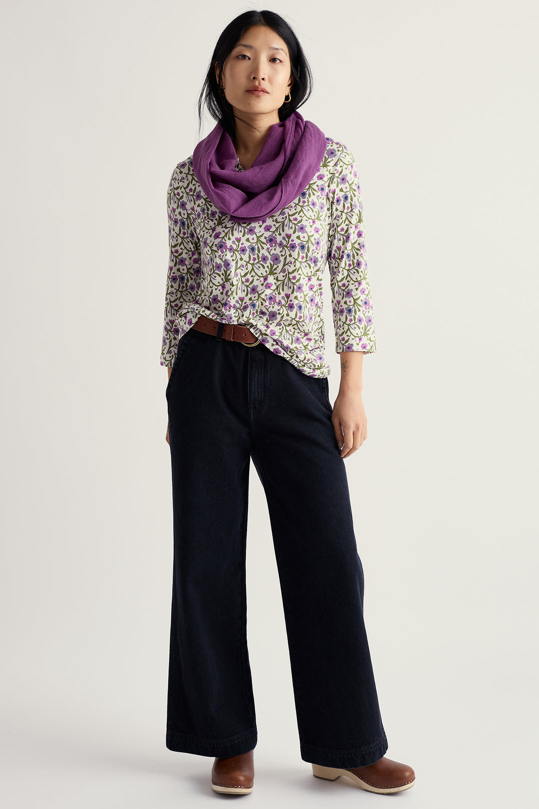 Seasalt WM38087R Blotted Anemone Chalk 3/4 Kellow Top