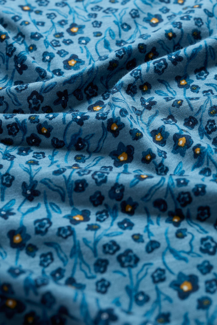 Seasalt WM38087R Blue Flax Flower Horizon 3/4 Kellow Top