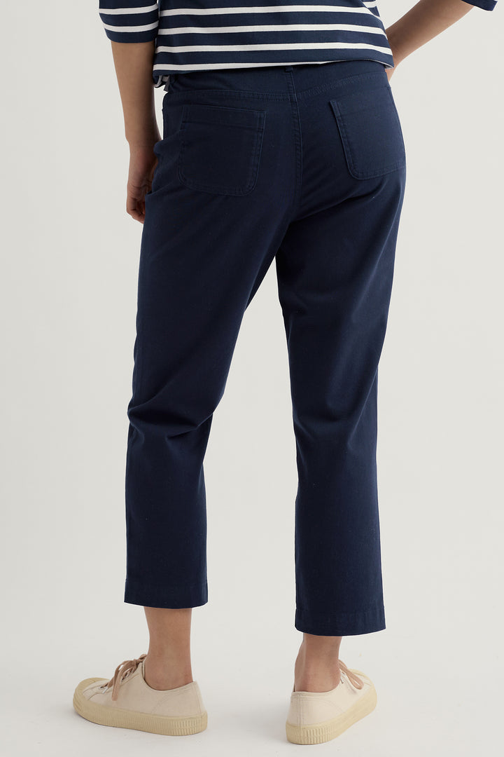 Seasalt WM38255-23059 Albert Quay Maritime Navy Crop Trousers