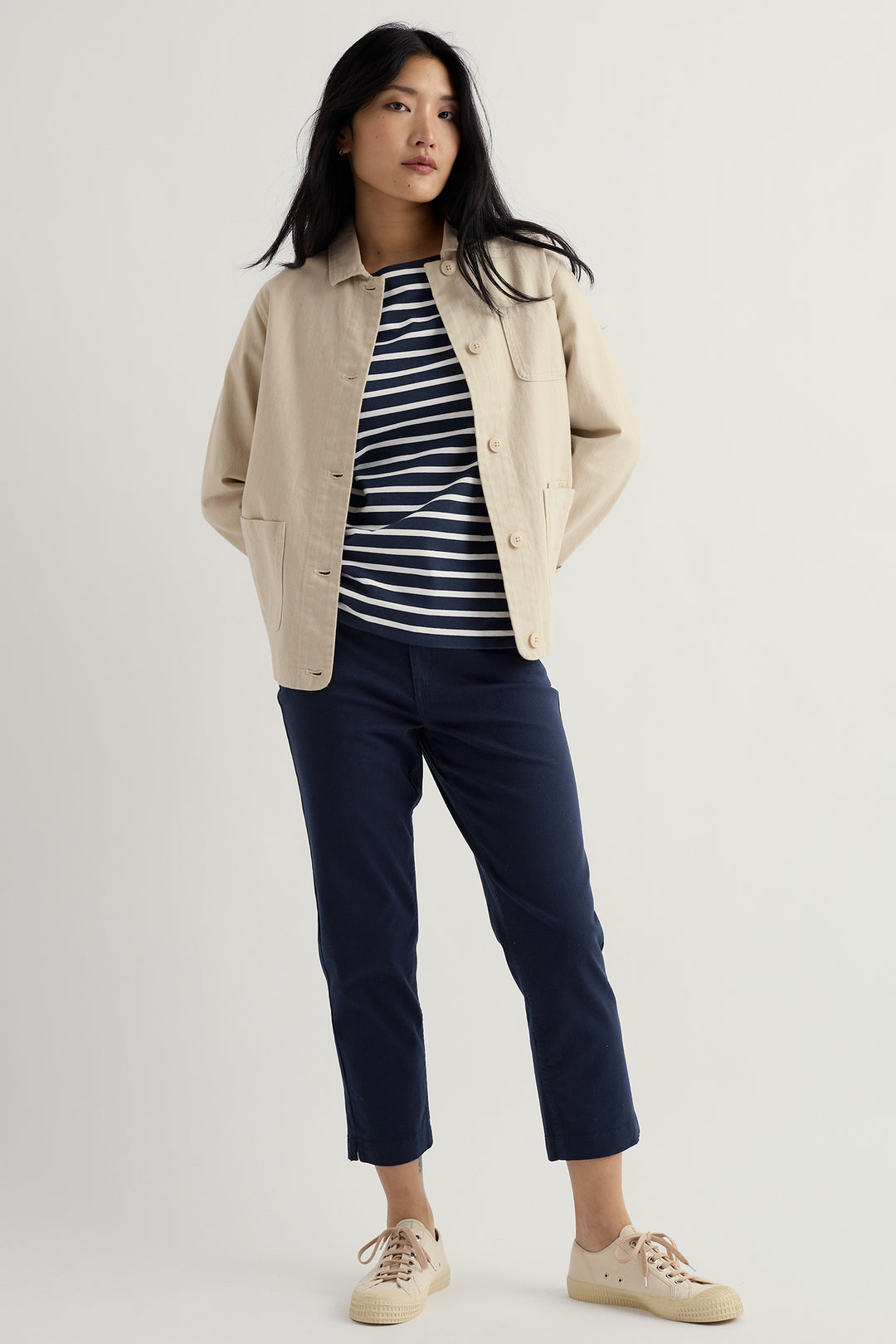Seasalt WM38255-23059 Albert Quay Maritime Navy Crop Trousers