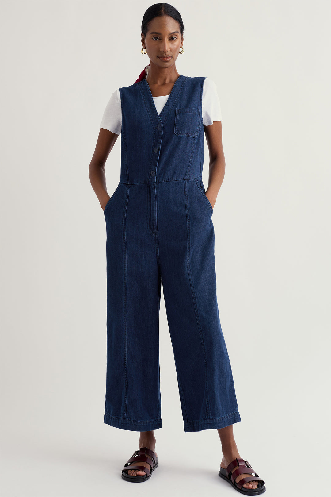 Seasalt WM38611-37682 Braya Mid Wash Blue Denim Jumpsuit