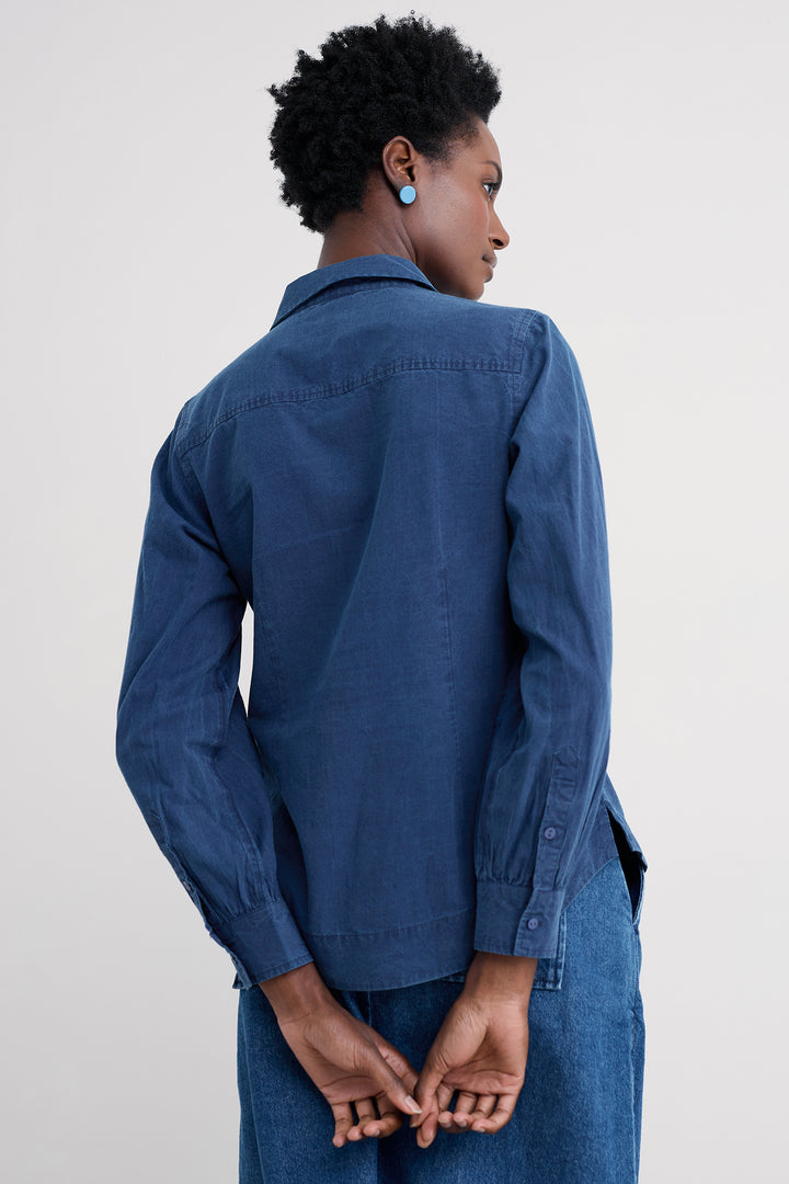 Seasalt WM39489 37378 Mid Indigo Organic Cotton Isla Shirt