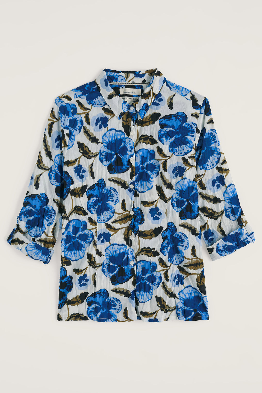 Seasalt WM39616-37229 Blue Spring Pansy Chalk Larissa Shirt