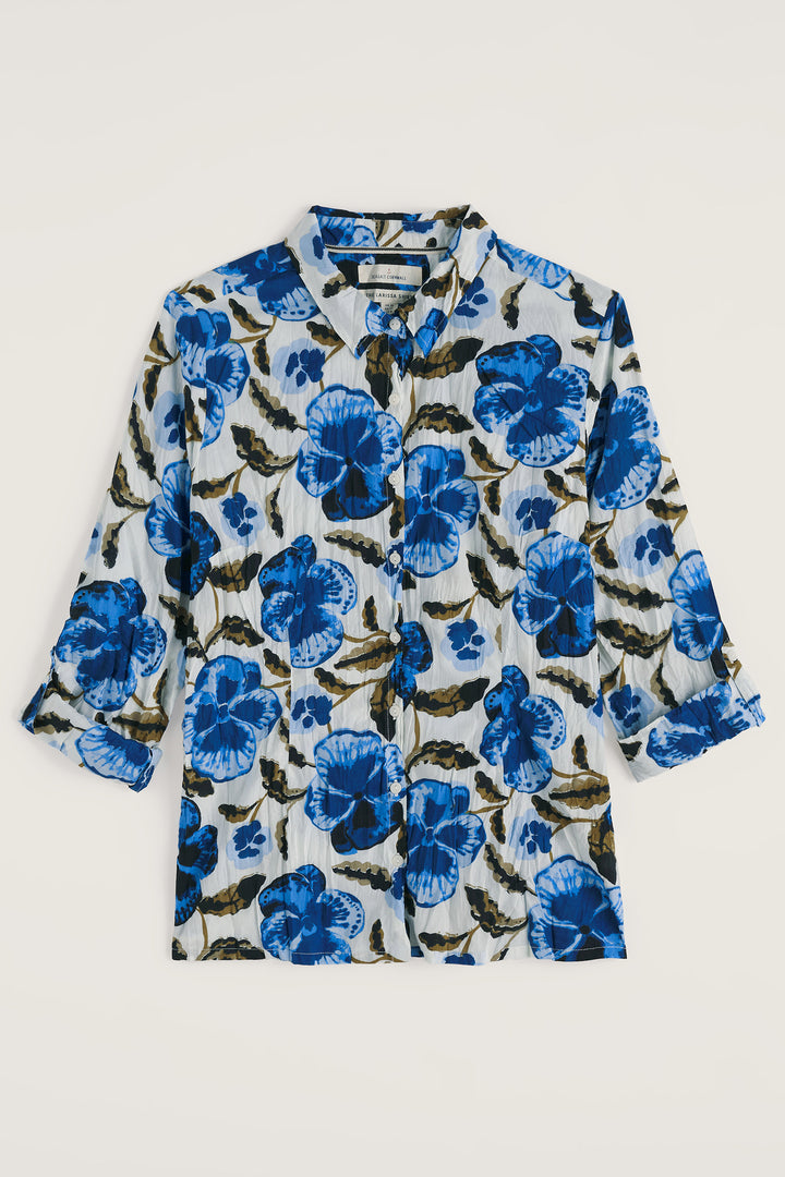 Seasalt WM39616-37229 Blue Spring Pansy Chalk Larissa Shirt