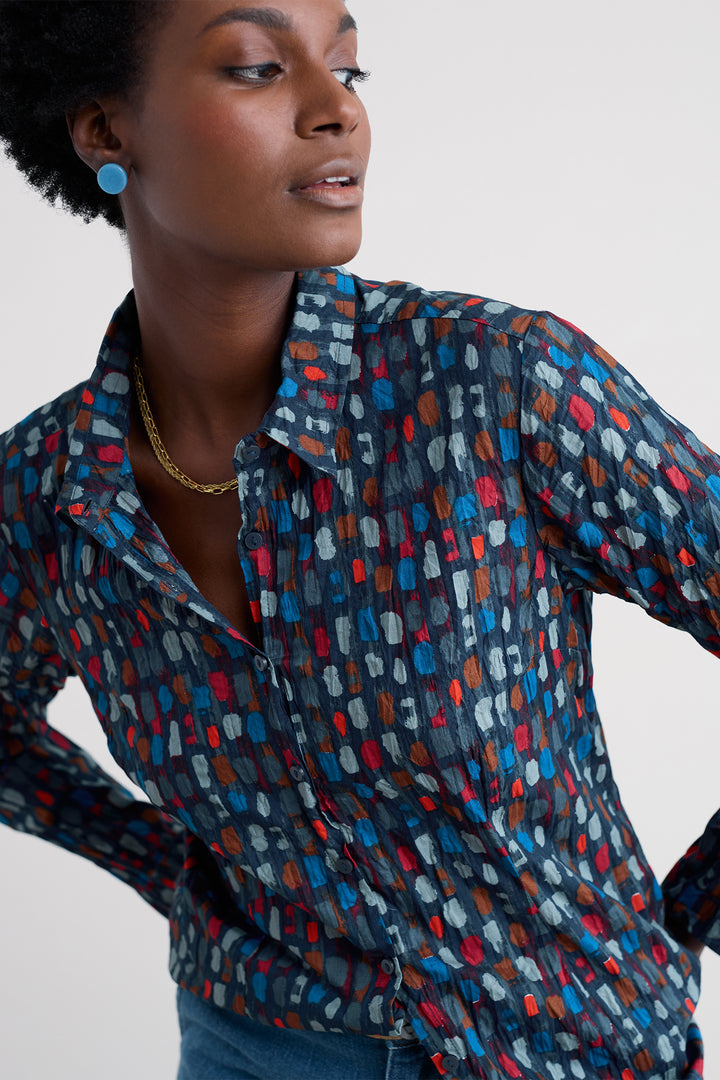 Seasalt WM39616 Larissa Dye Strokes Dark Lugger Shirt