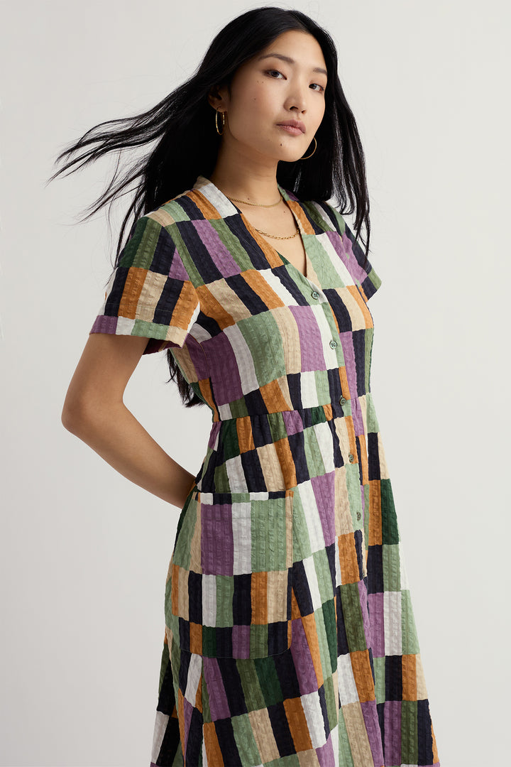 Seasalt WM39740 Fowen Field Colour Dried Basil Shirt Dress