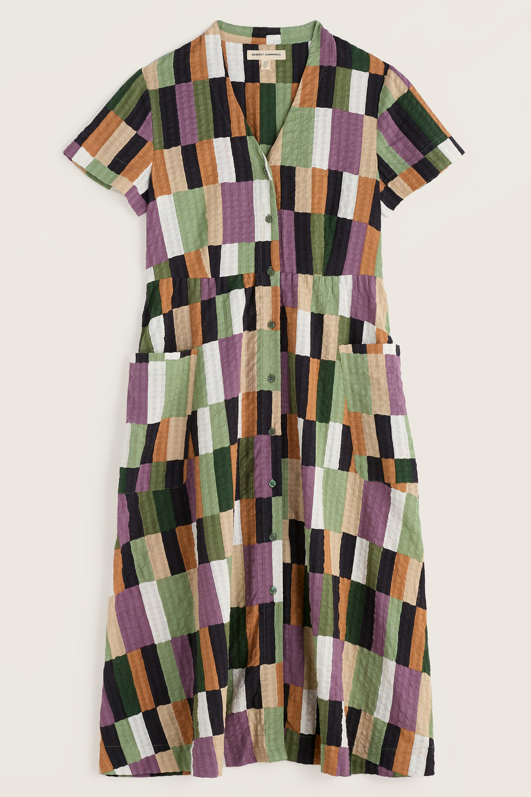 Seasalt WM39740 Fowen Field Colour Dried Basil Shirt Dress