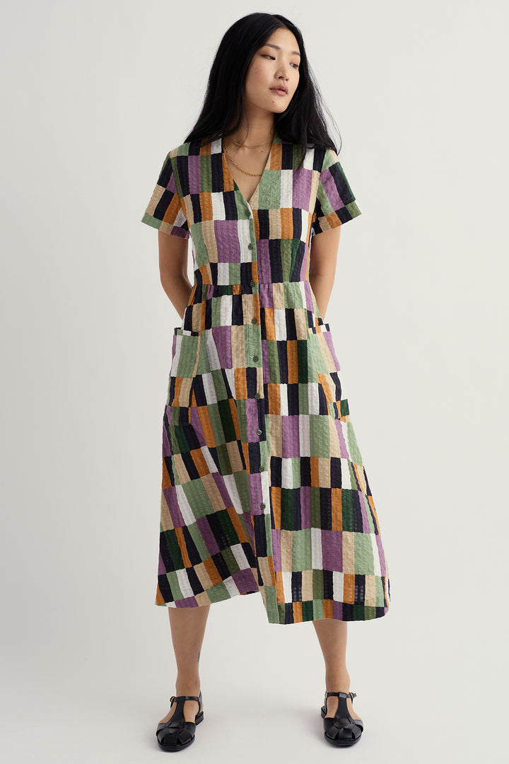 Seasalt WM39740 Fowen Field Colour Dried Basil Shirt Dress