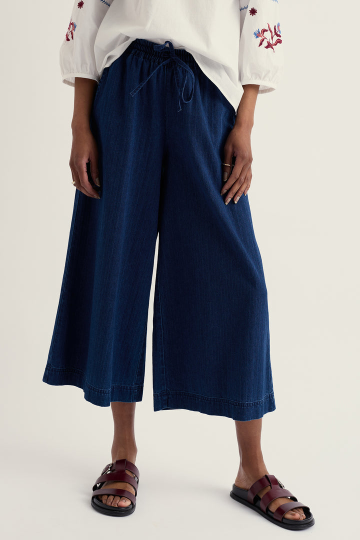 Seasalt WM39774-37682 Eskelli Mid Wash Blue Culotte Trousers
