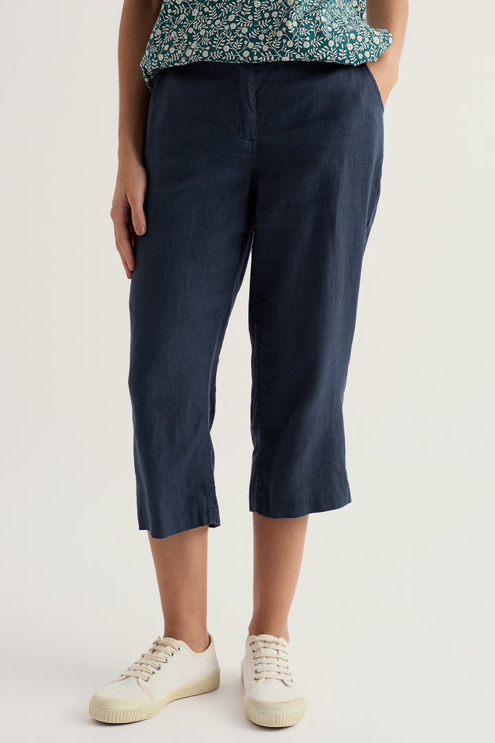 Seasalt WM40028-23059 Brawn Point Maritime Navy Crop Trousers