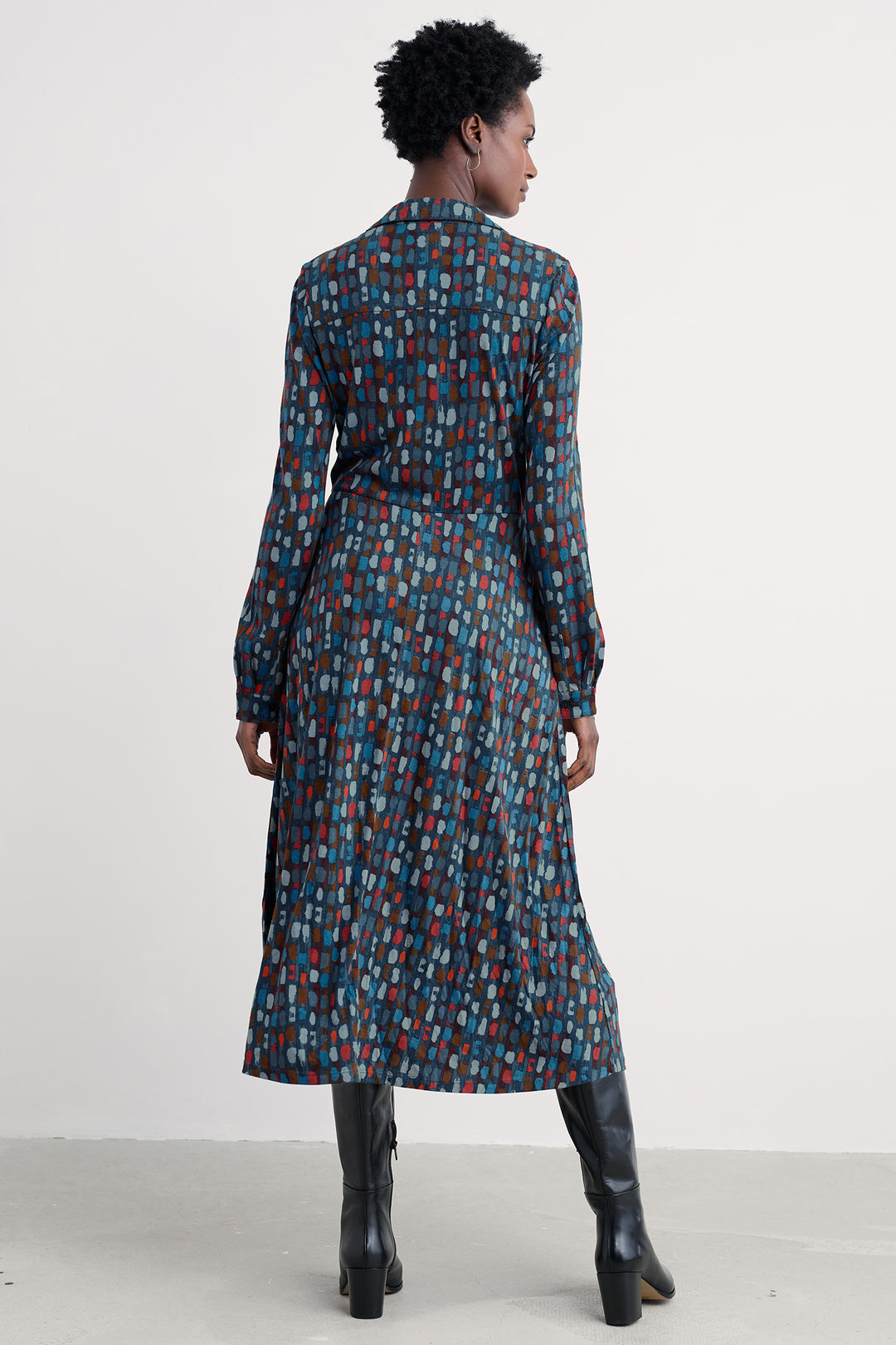 Seasalt WM4009 Coastline Blue Regular Dye Strokes Dark Lugger Dress