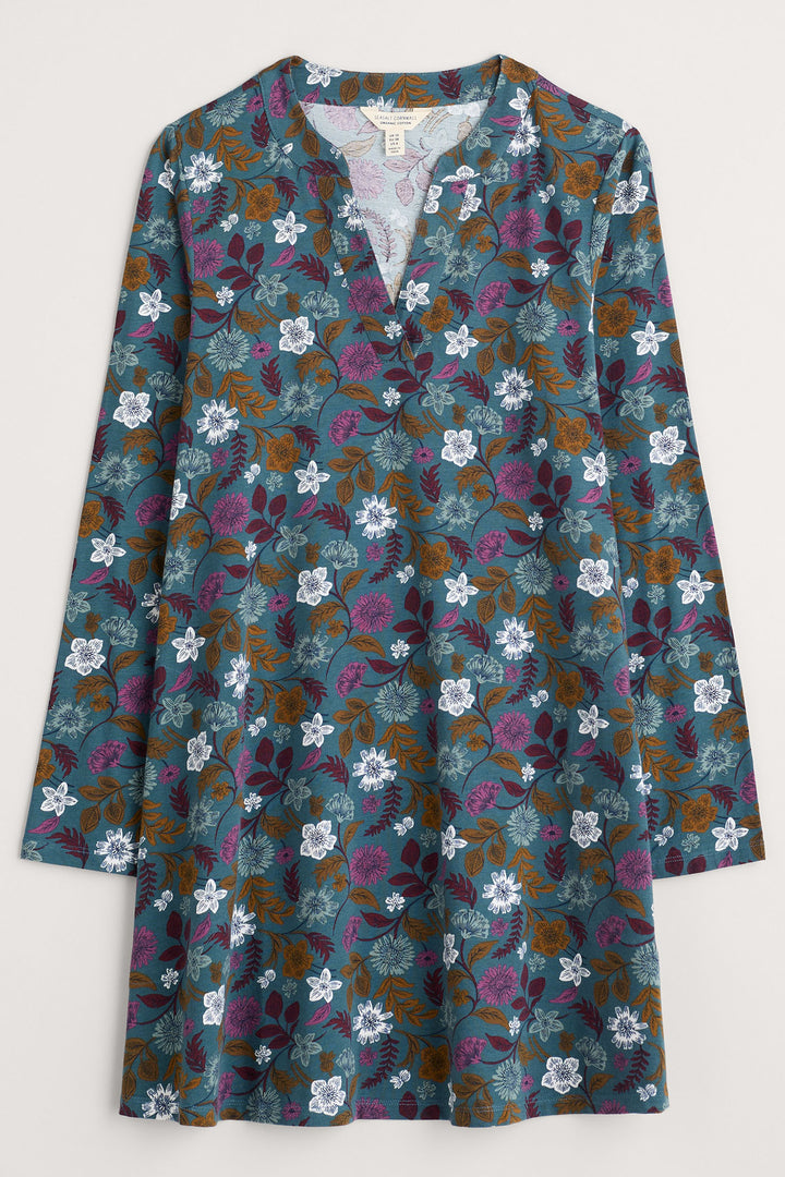 Seasalt Wreathe Tunic Woodblock Bloom Dusky Jade B-WM31066-33001 - Shirley Allum Boutique