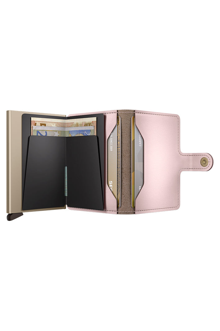Secrid Miniwallet Original Ballet Pink, open showing cards