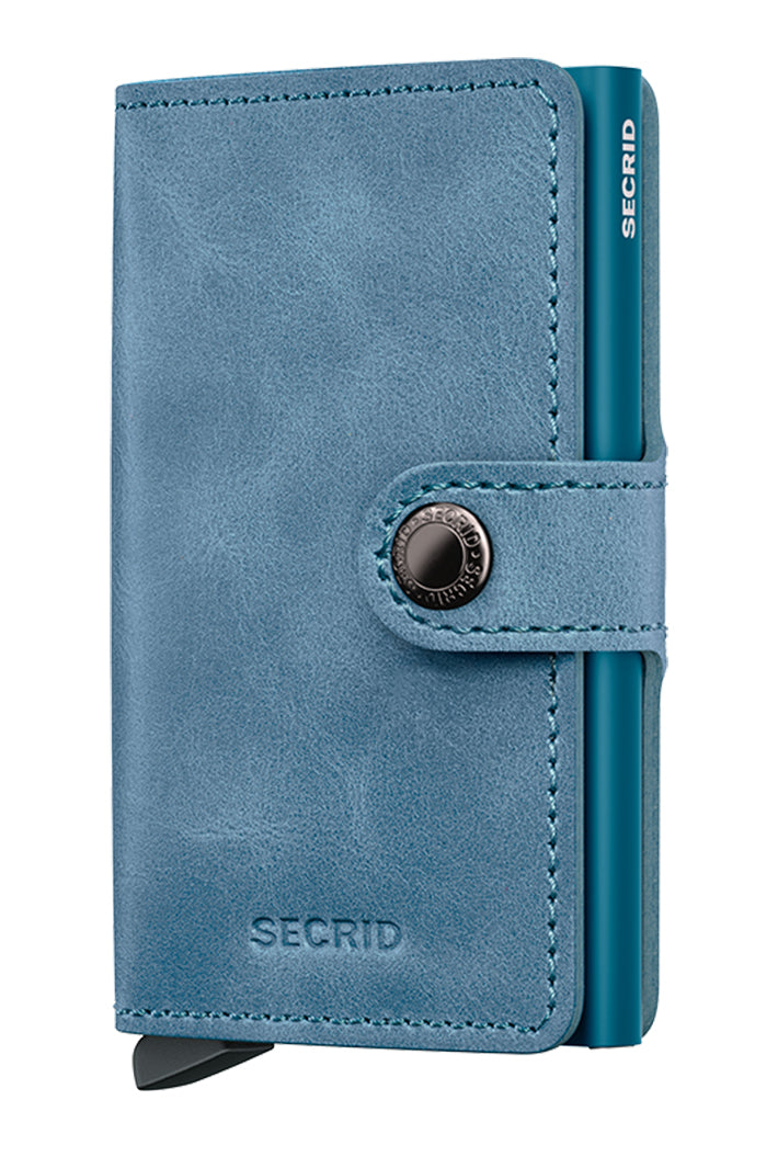 Secrid Miniwallet Vintage Teal Blue, front view