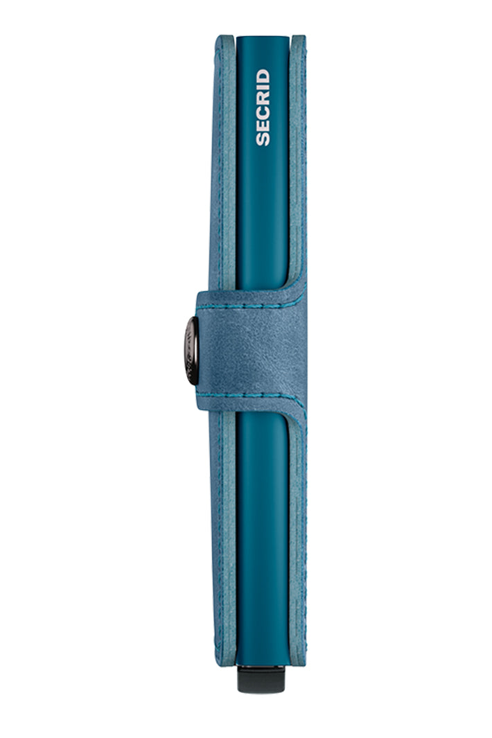 Secrid Miniwallet Vintage Teal Blue, side view