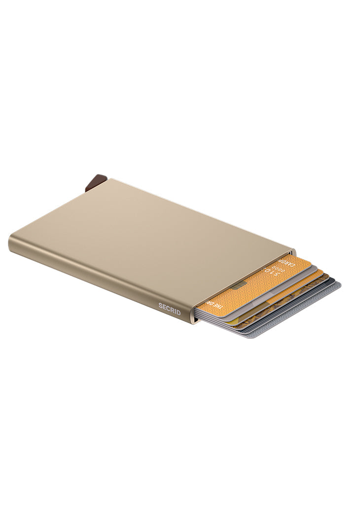 Secrid RFID &amp; NFC Card Protector Cashmere Beige, open showing cards