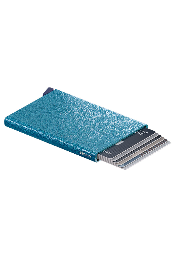 Secrid RFID &amp; NFC Card Protector Hammerstone Azure Blue, open showing cards