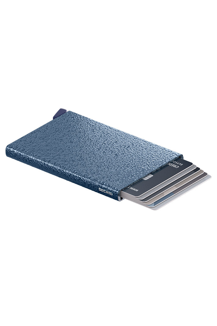 Secrid RFID & NFC Card Protector Hammerstone Navy, open showing cards