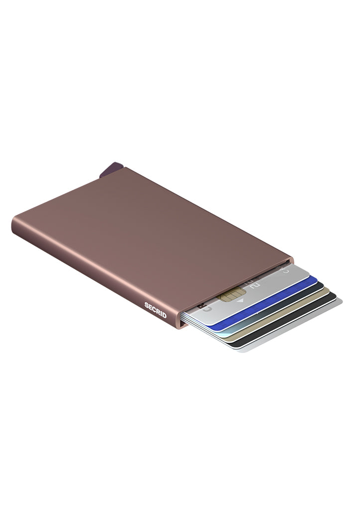 Secrid RFID &amp; NFC Card Protector Rose Pink, open showing cards