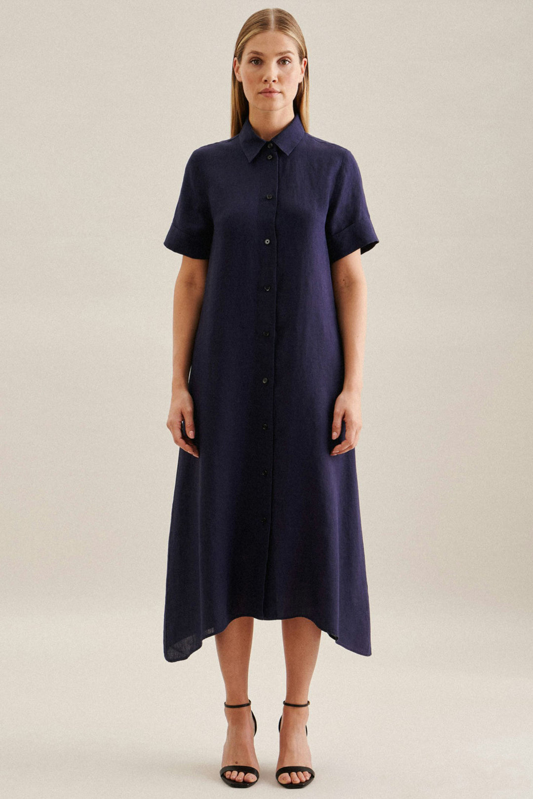 Seidensticker 136275 18 Navy Short Sleeve Midi Linen Dress Shirley Allum Boutique Seidensticker 136275 18 Navy Short Sleeve Midi Linen Dress Shirley Allum Boutique