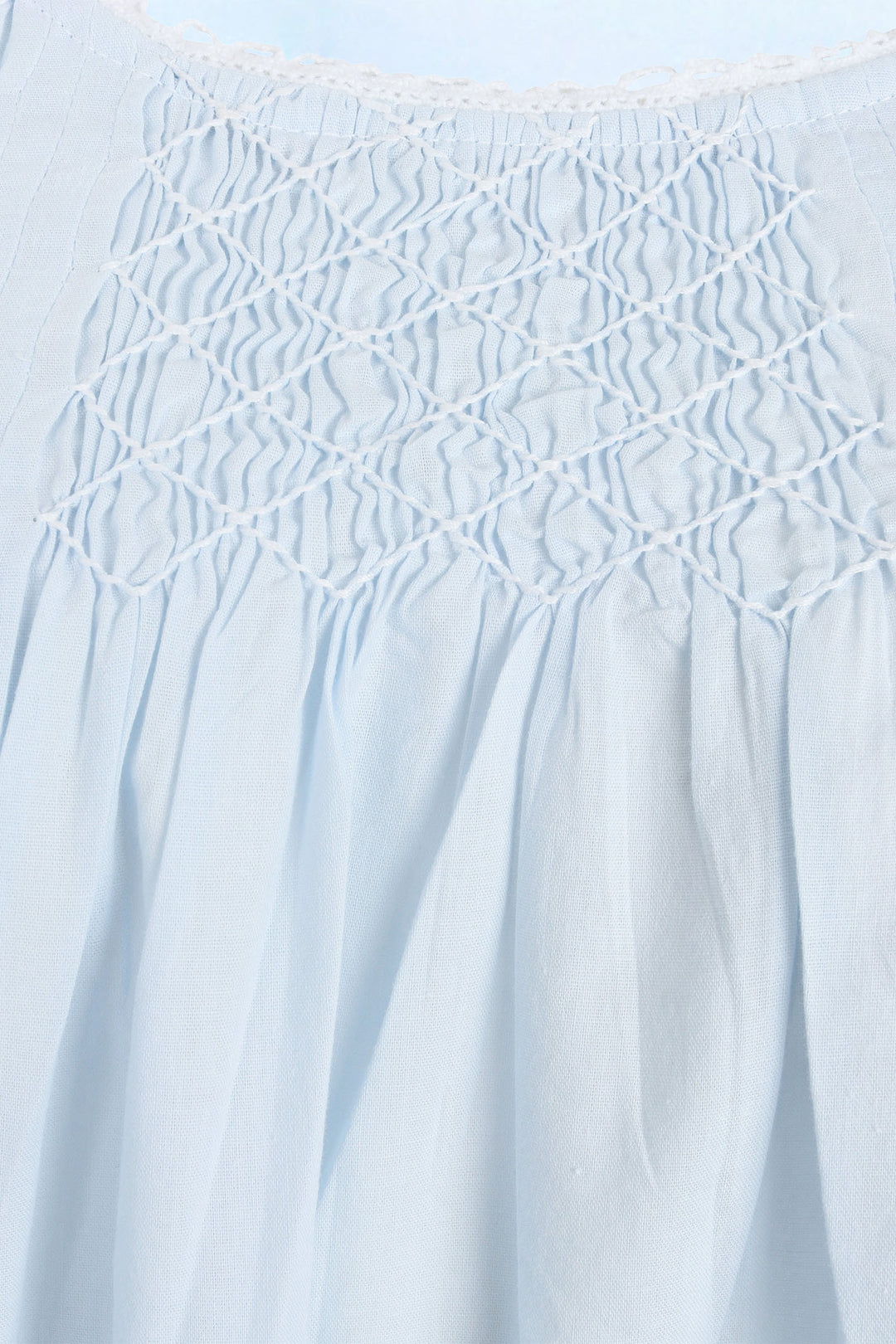 Slenderella Blue Hand Smocked 42 Woven Nightdress ND3256 - Shirley Allum Boutique