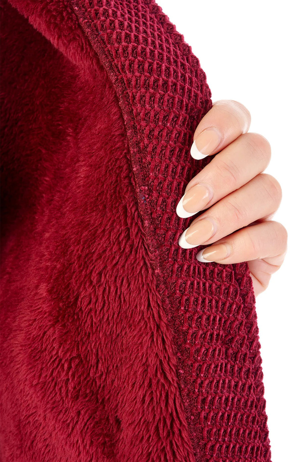 Slenderella HC08332 Raspberry Pink Soft Waffle Button Housecoat