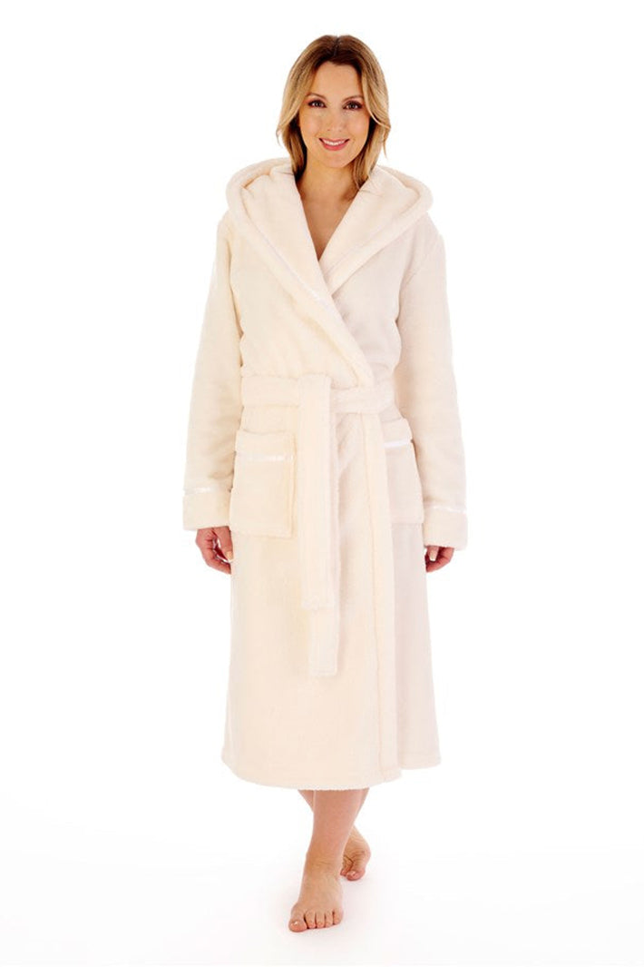 Slenderella HC4341 Cream Beige Housecoat, front view