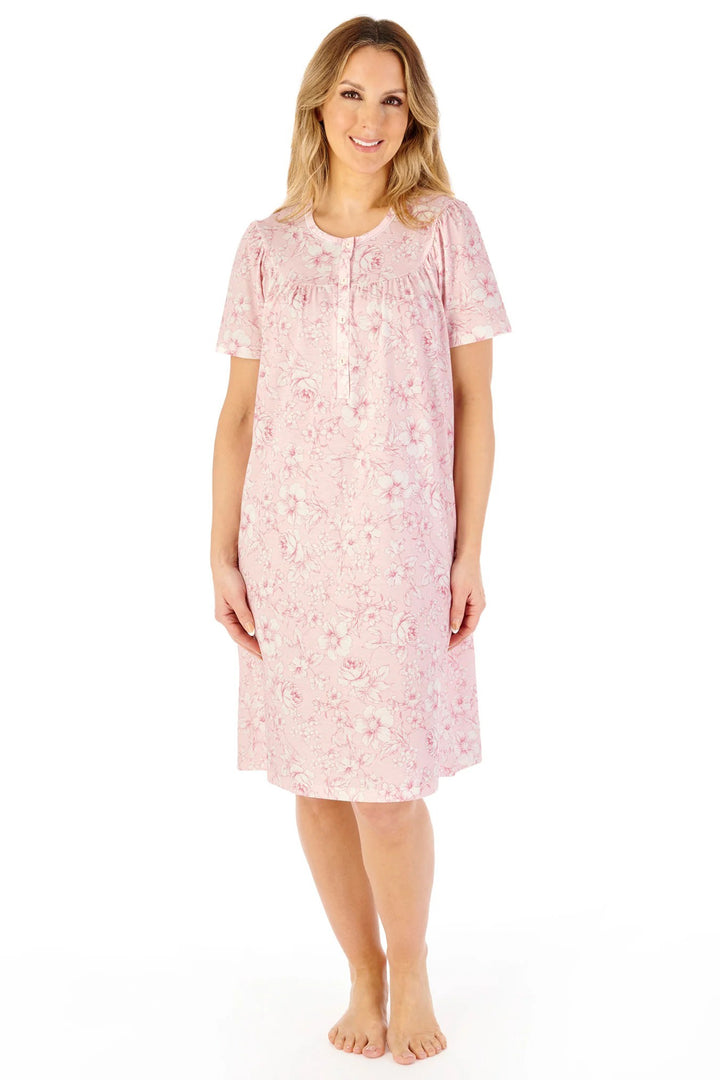 Slenderella ND08115 Pink Floral Nightdress