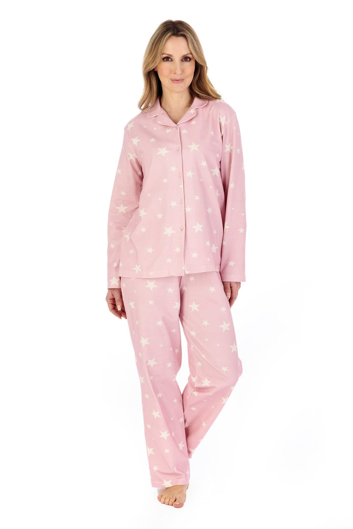 Slenderella PJ04132 Pink Pyjamas, front view