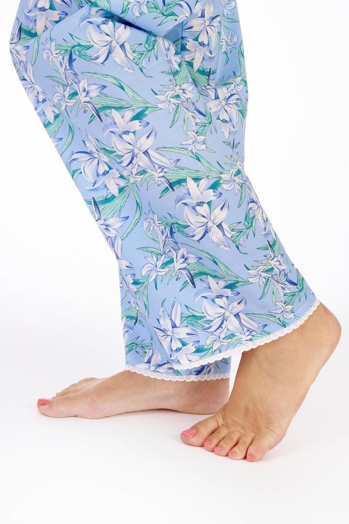 Slenderella PJ05223 Blue Floral Pyjamas - Shirley Allum Boutique