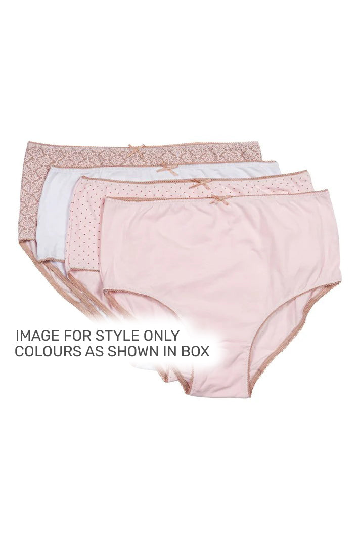 Set of pink women's underwear with floral lace trim on a white background